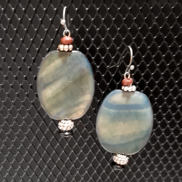 Oval Evergreen Earrings - Picture 1 of 2